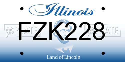 FZK228 Illinois License Plate