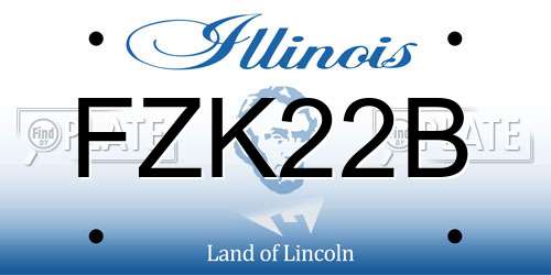 FZK22B Illinois License Plate