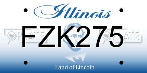 FZK275 Illinois License Plate