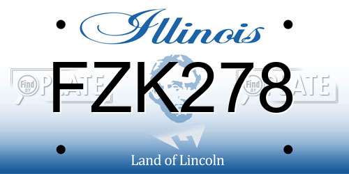 FZK278 Illinois License Plate