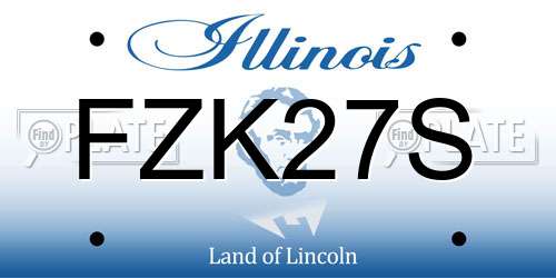 FZK27S Illinois License Plate