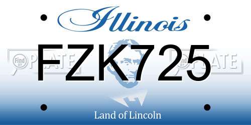 FZK725 Illinois License Plate