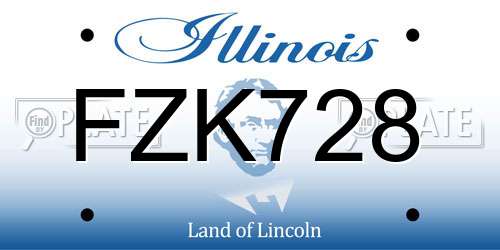 FZK728 Illinois License Plate