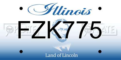 FZK775 Illinois License Plate