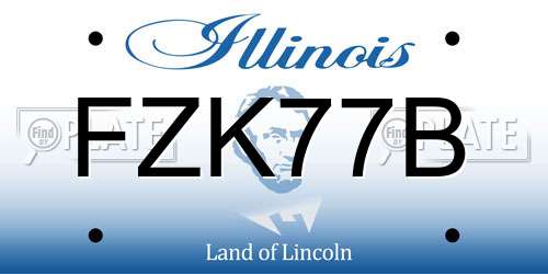 FZK77B Illinois License Plate