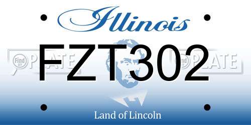 FZT302 Illinois License Plate