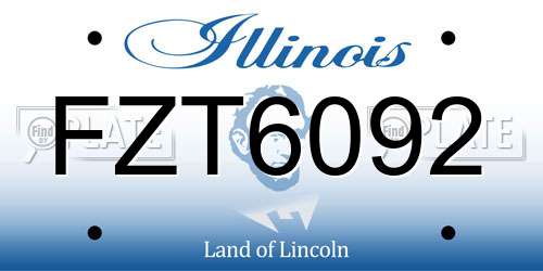 FZT6092 Illinois License Plate