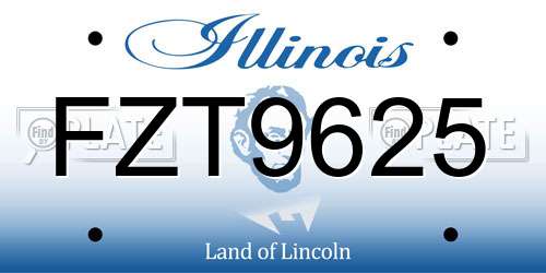FZT9625 Illinois License Plate