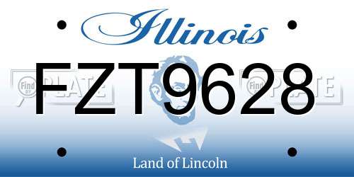 FZT9628 Illinois License Plate