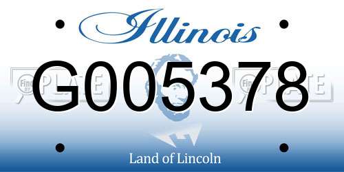 G005378 Illinois License Plate