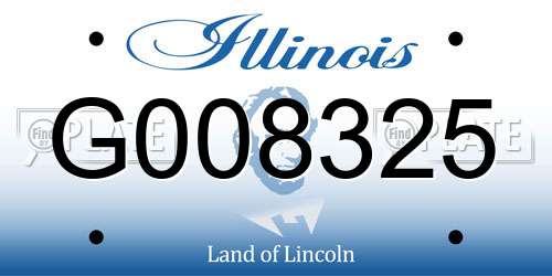 G008325 Illinois License Plate
