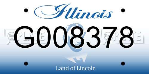 G008378 Illinois License Plate