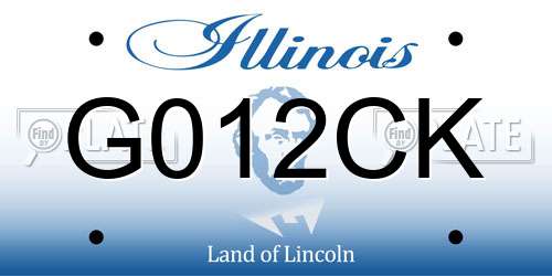 G012CK Illinois License Plate