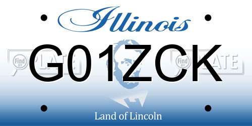 G01ZCK Illinois License Plate