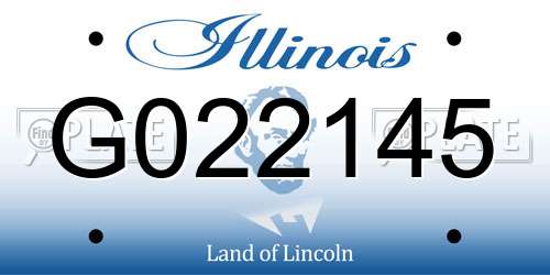 G022145 Illinois License Plate