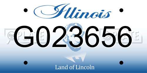G023656 Illinois License Plate