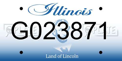 G023871 Illinois License Plate