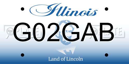 G02GAB Illinois License Plate