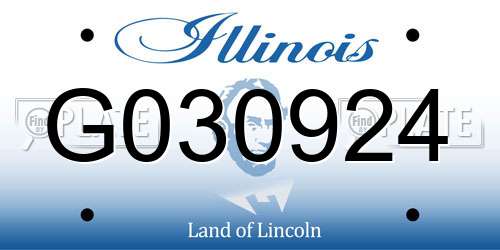 G030924 Illinois License Plate