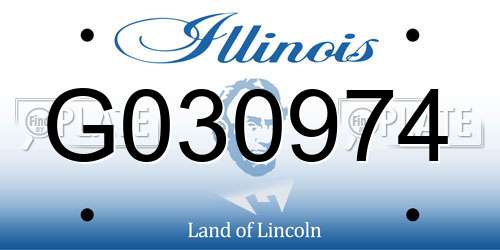 G030974 Illinois License Plate