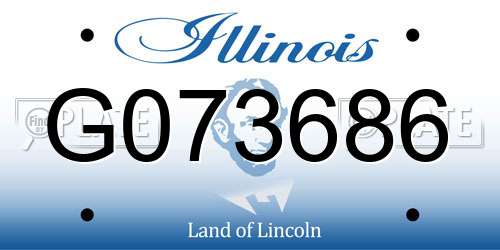 G073686 Illinois License Plate