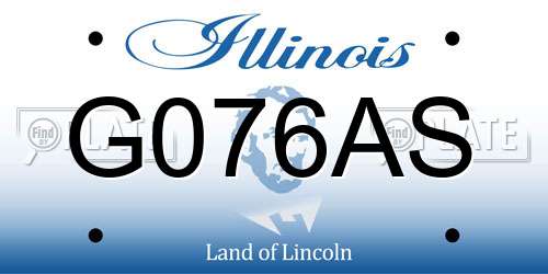 G076AS Illinois License Plate