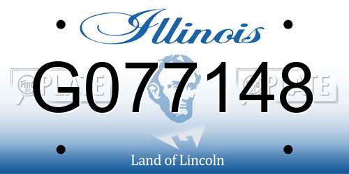 G077148 Illinois License Plate