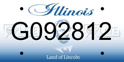 G092812 Illinois License Plate