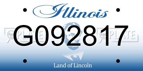 G092817 Illinois License Plate