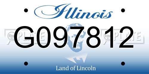 G097812 Illinois License Plate
