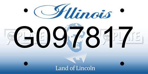 G097817 Illinois License Plate