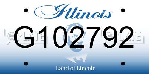 G102792 Illinois License Plate