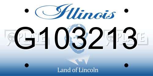G103213 Illinois License Plate