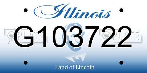 G103722 Illinois License Plate