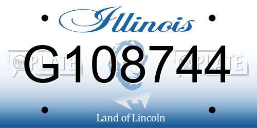 G108744 Illinois License Plate