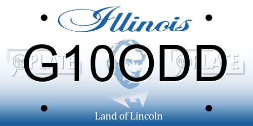 G10ODD Illinois License Plate