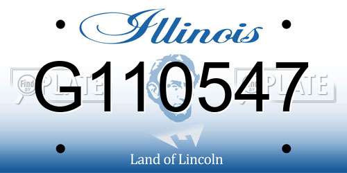 G110547 Illinois License Plate