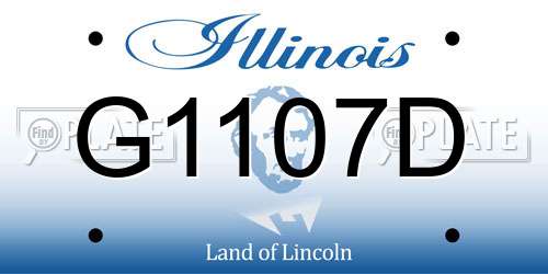 G1107D Illinois License Plate