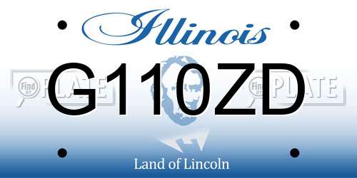 G110ZD Illinois License Plate