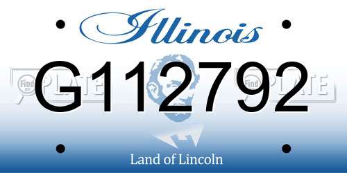 G112792 Illinois License Plate