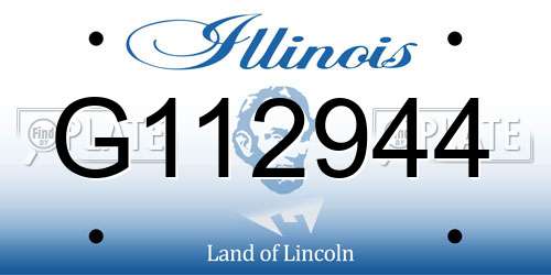 G112944 Illinois License Plate