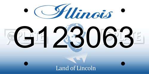 G123063 Illinois License Plate