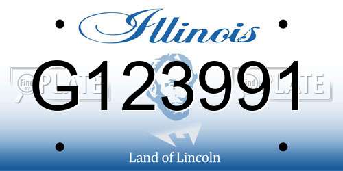 G123991 Illinois License Plate