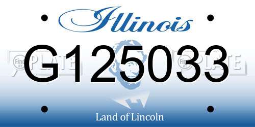 G125033 Illinois License Plate