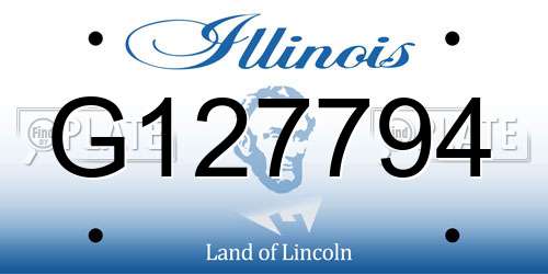 G127794 Illinois License Plate