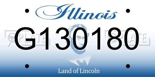 G130180 Illinois License Plate