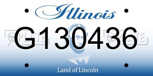 G130436 Illinois License Plate