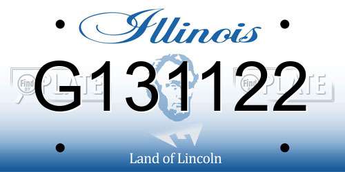 G131122 Illinois License Plate