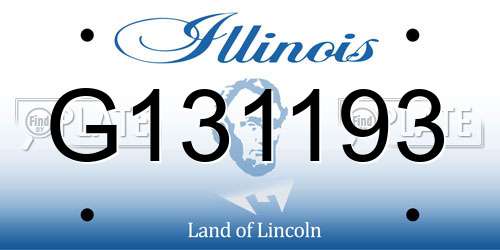G131193 Illinois License Plate