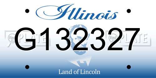 G132327 Illinois License Plate
